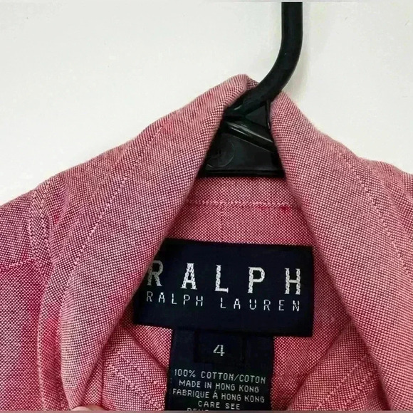 Boys Polo Ralph Lauren Pink Polo Logo Size 4 Long Sleeve - Picture 9 of 13